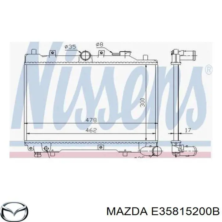 Comprar E35815200B Mazda Radiador de auto