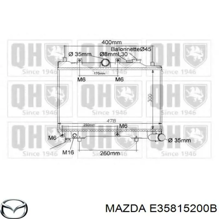 Radiador E35815200B Mazda