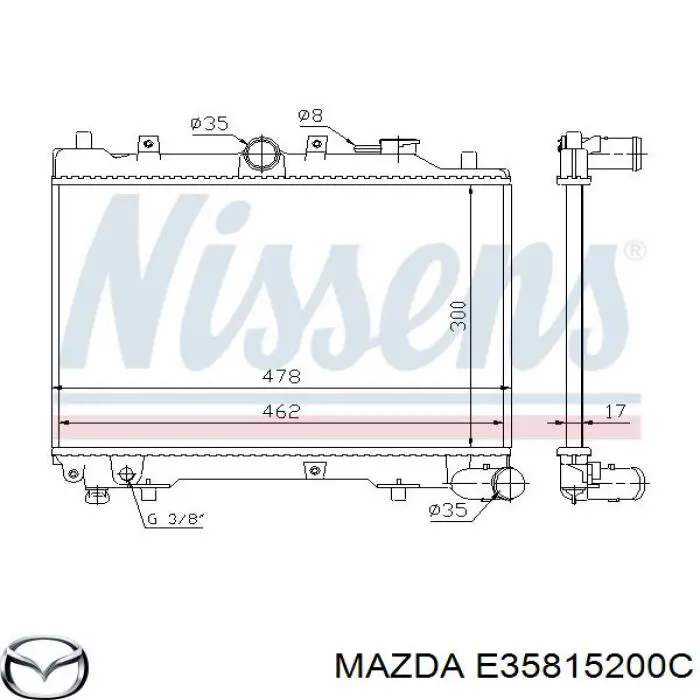 E35815200C Mazda radiador