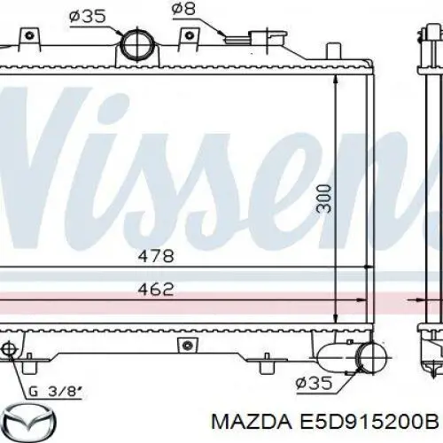 E5D915200B Mazda Refrigeración del motor