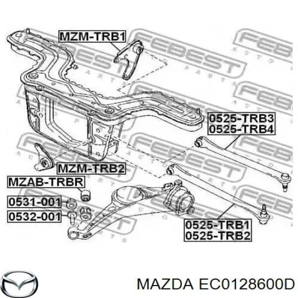 Brazo transversal derecho de suspensión trasera Mazda EC0128600D precio, desde 61,97 EUR