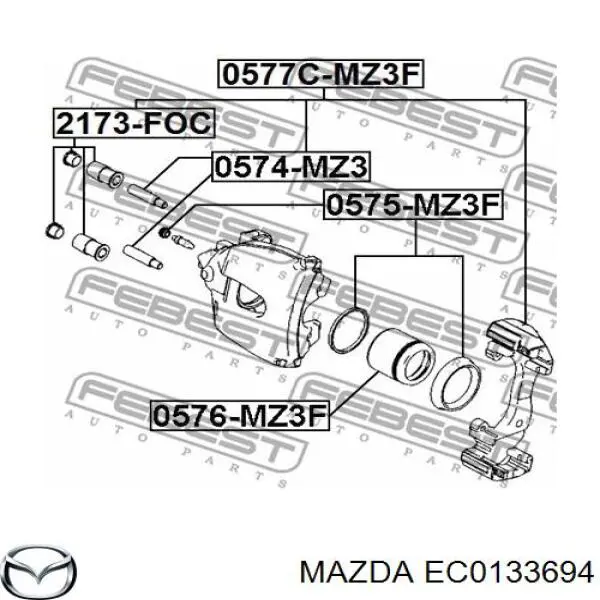 EC0133694 Mazda guía de la pinza delantera