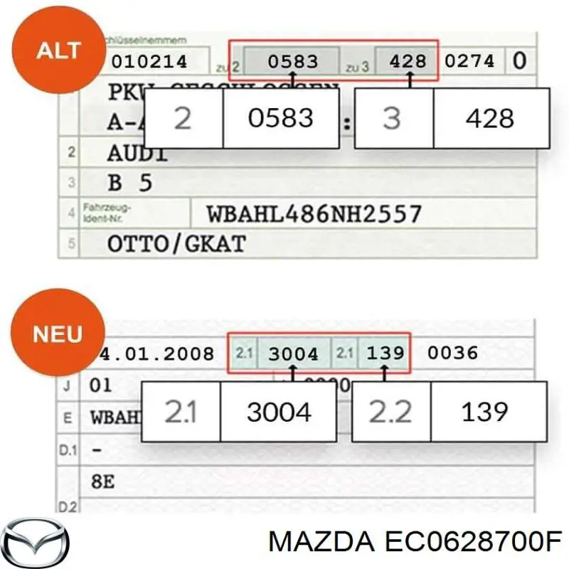 EC0628700F Mazda amortiguador trasero