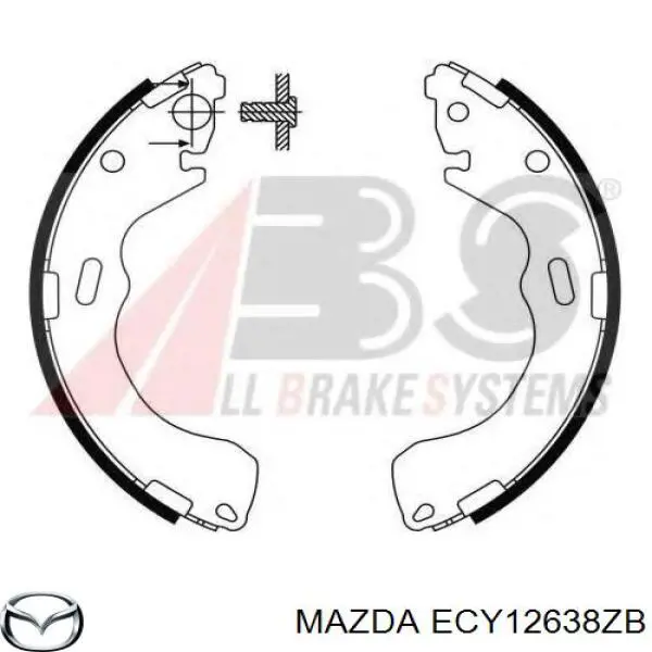 ECY12638ZB Mazda zapatas de frenos de tambor traseras