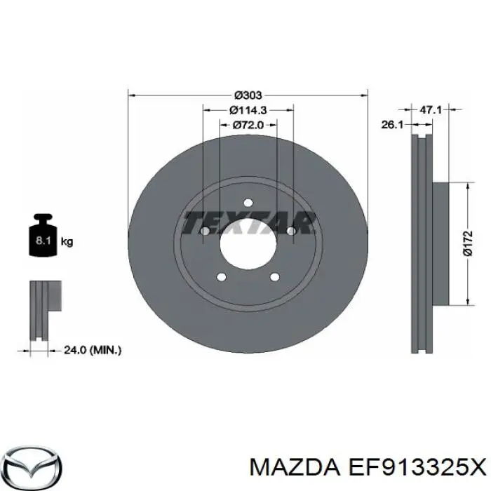 Frenos delanteros Mazda ZZP333251A precio, desde 60,15 EUR