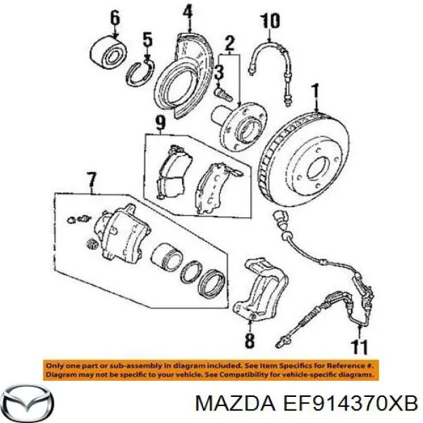 Sensor revoluciones de la rueda, delantero derecho para Mazda Tribute (EP)