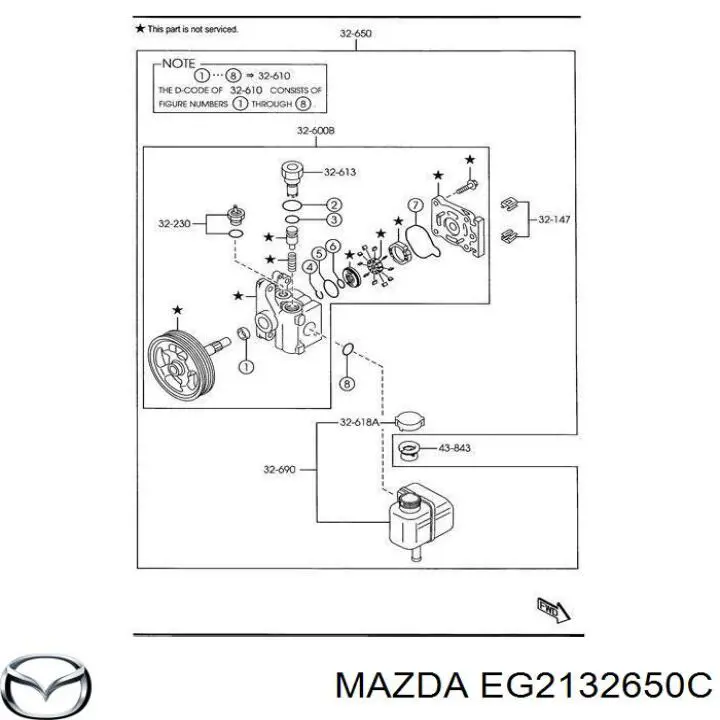 EG2132650C Mazda bomba hidráulica de dirección