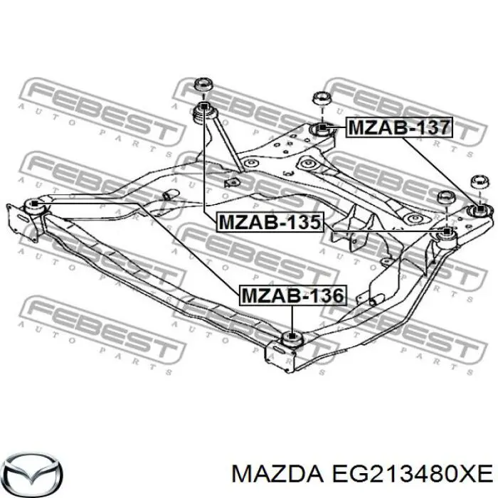 Subchasis delantero soporte motor Mazda EG213480XE precio, desde 373,16 EUR
