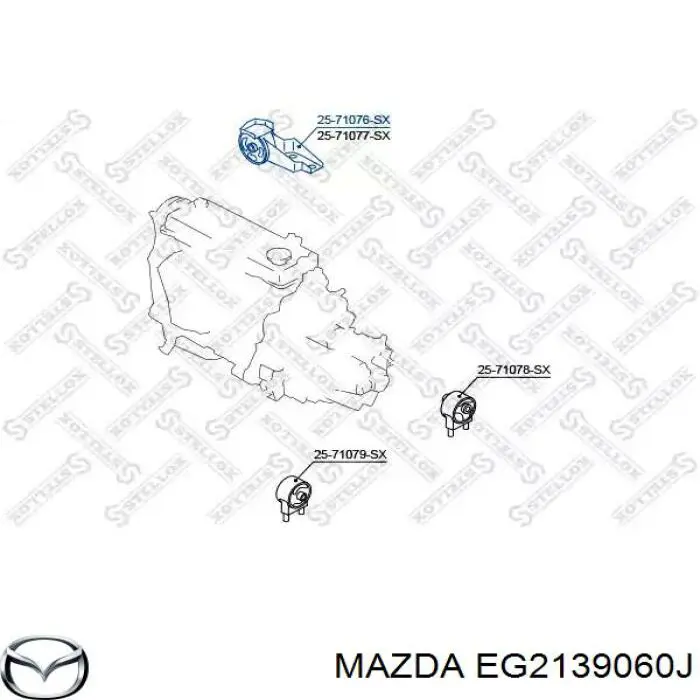 EG2139060J Mazda soporte de motor derecho