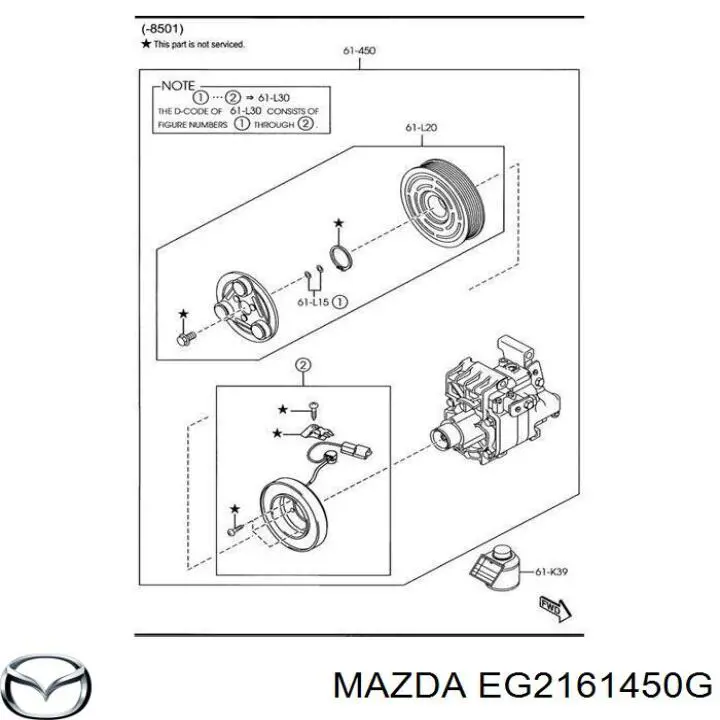 EG2161450G Mazda compresor de aire acondicionado