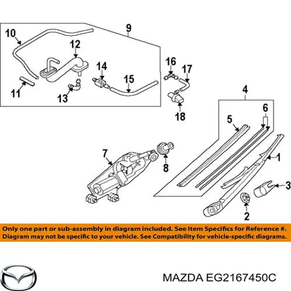 Motor limpiaparabrisas luna trasera para Mazda CX-7 