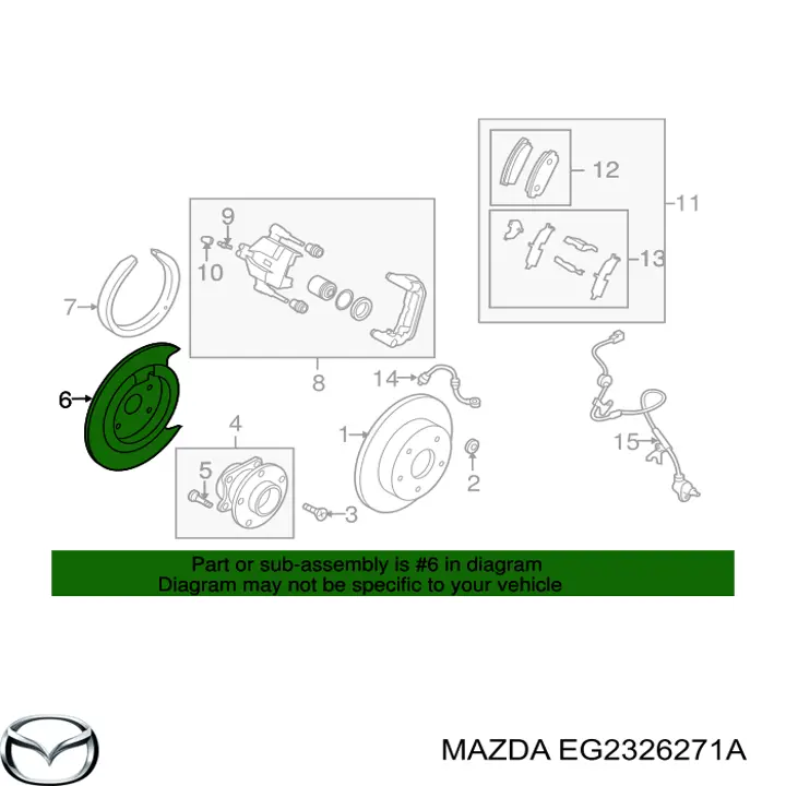 Protector de disco de freno trasero izquierdo Mazda EG2326271A precio, desde 81,12 EUR
