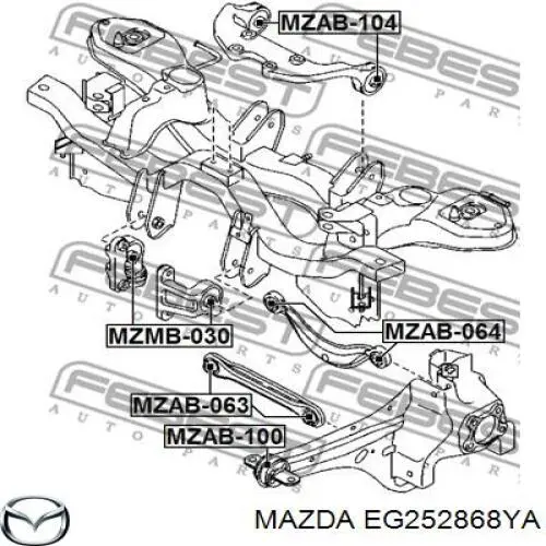 Soporte izquierdo del diferencial trasero Mazda EG252868YA precio, desde 95,83 EUR