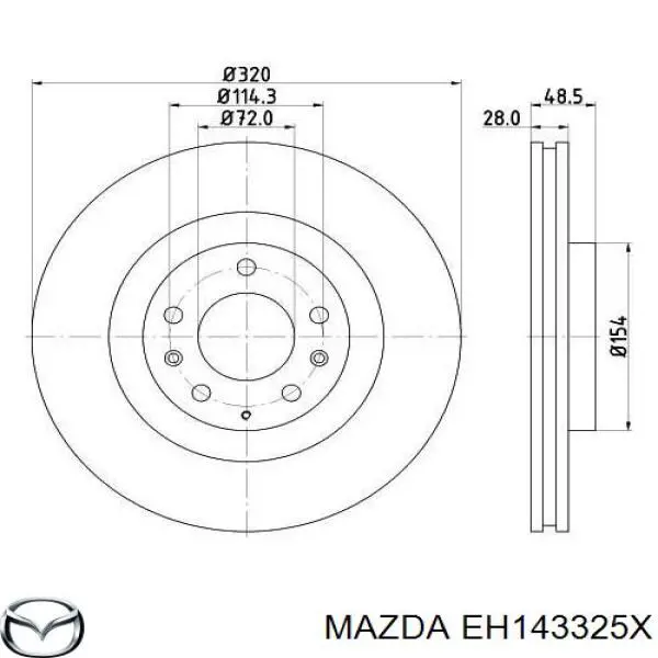 Disco de freno EH143325X Mazda
