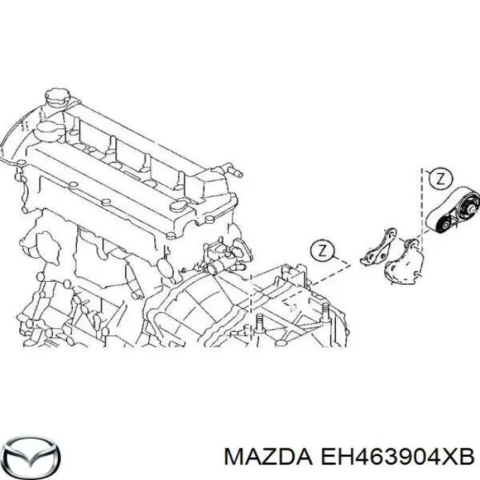 EH463904XB Mazda soporte de motor trasero