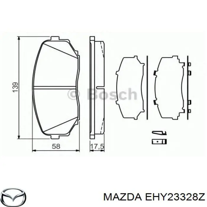 EHY23328Z Mazda Pastillas delanteras