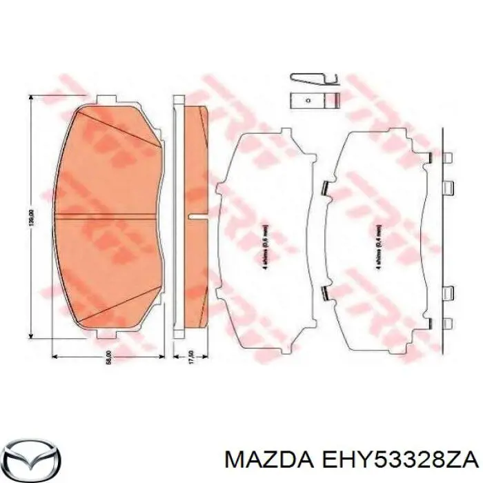 EHY53328ZA Mazda pastillas de freno delanteras