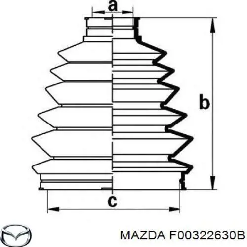 F003-22-630B Mazda fuelle, árbol de transmisión delantero exterior