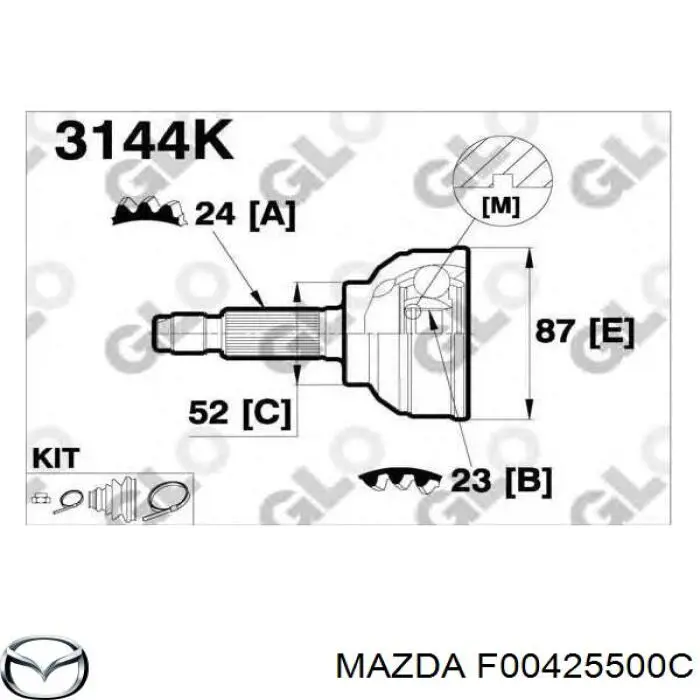 MA12 HDK junta homocinética exterior delantera