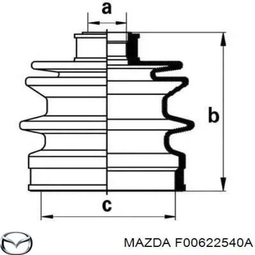 F00622540A Mazda fuelle, árbol de transmisión delantero interior