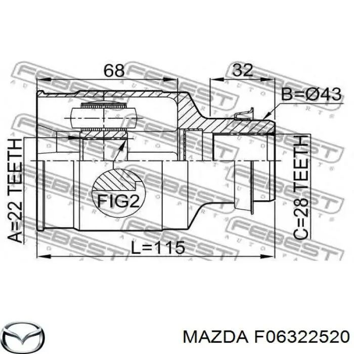 Junta homocinética interna delantera derecha Mazda F06322520 precio, desde 50,15 EUR