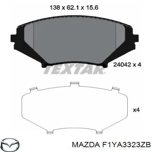 F1YA3323ZB Mazda pastillas de freno delanteras