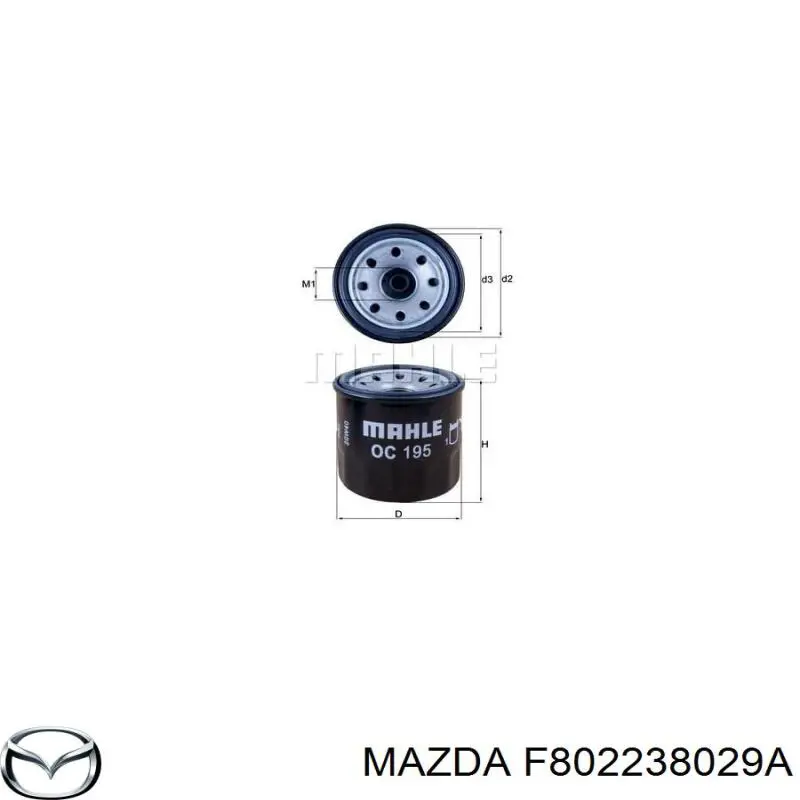 F802238029A Mazda filtro de aceite