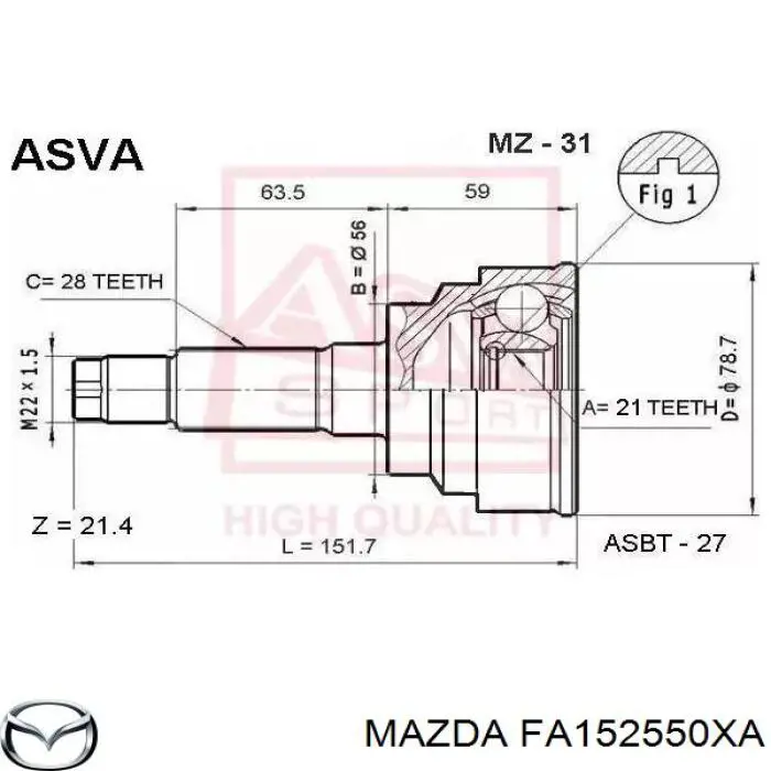 FA152550XA Mazda