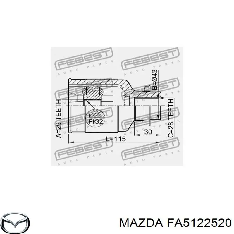 FA5122520 Mazda junta homocinética interior delantera derecha