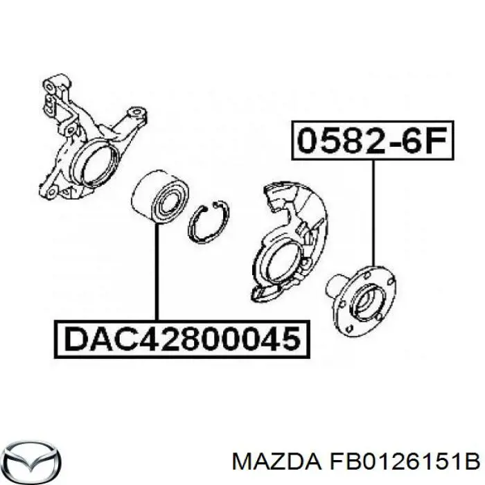 Cojinete de rueda delantero FB0126151B Mazda