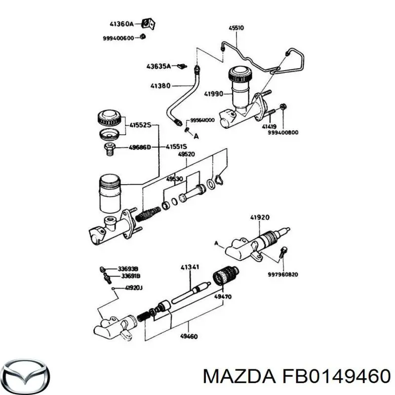 Kit de reparación del cilindro receptor de embrague Mazda FB0149460