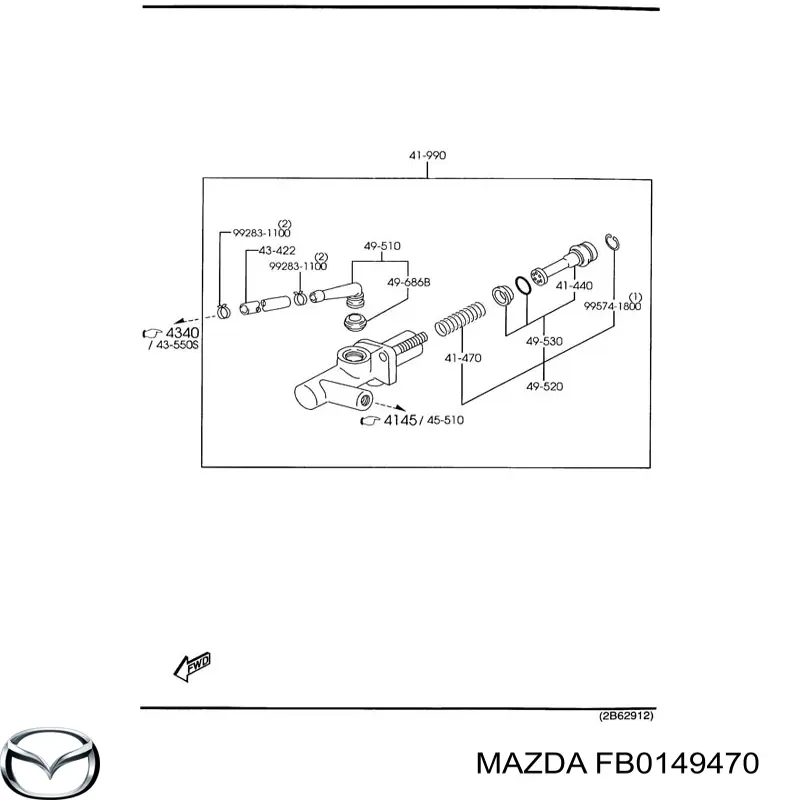 Juego de reparación del cilindro maestro de embrague Mazda FB0149470 precio, desde  