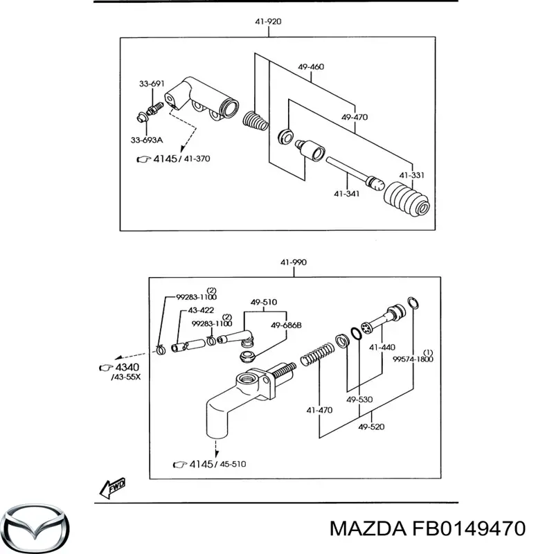 Comprar FB0149470 Mazda Juego de reparación cilindro maestro de embrague