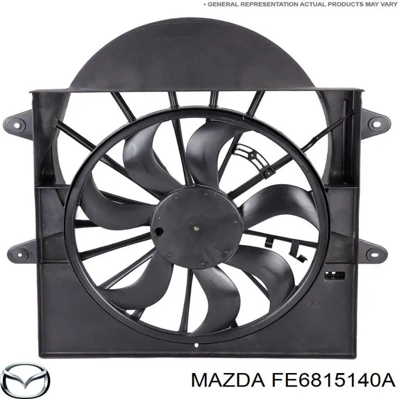 FE6815140A Mazda difusor de radiador, ventilador de refrigeración, condensador del aire acondicionado, completo con motor y rodete