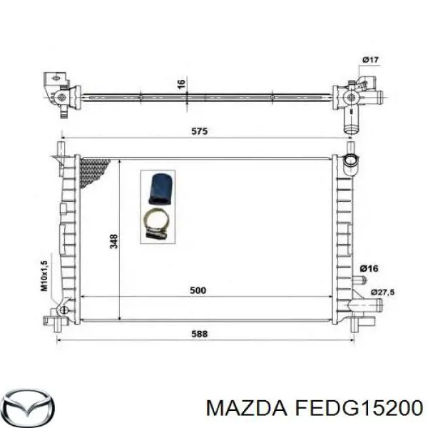 FEDG15200 Mazda radiador refrigeración del motor