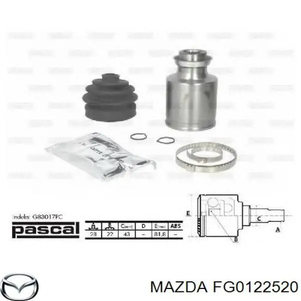 FG0122520 Mazda Junta homocinética interna delantera derecha