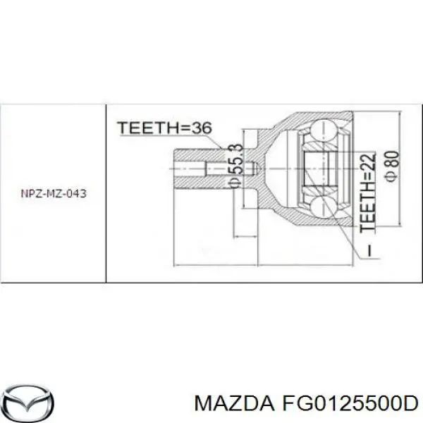 Junta homocinetica FG0125500D Mazda