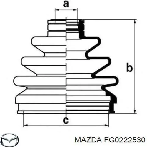 FG0222530 Mazda fuelle, árbol de transmisión delantero exterior