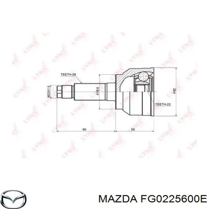 FG0225600E Mazda Semieje delantero izquierdo