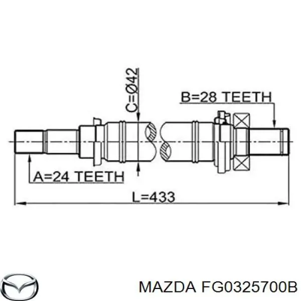 Eje intermedio de transmisión Mazda FG0325700B precio, desde 118,75 EUR