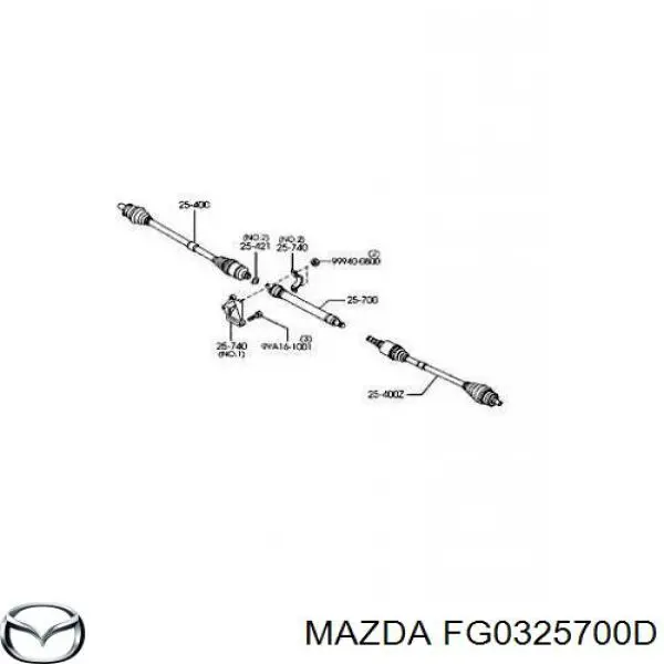 FG0325700D Mazda semieje de transmisión intermedio