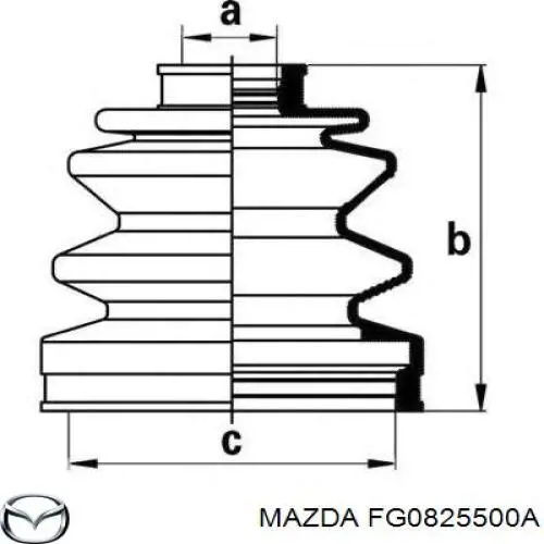 FG0825500A Mazda Semieje delantero derecho
