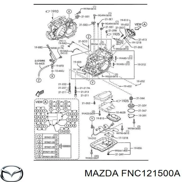 FNC121500A Mazda filtro caja de cambios automática
