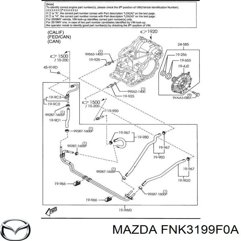 Comprar FNK3199F0A Mazda Radiador de refrigeración de la transmisión