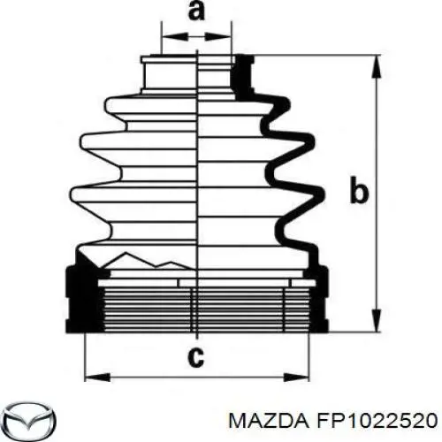 Junta homocinética interna delantera derecha FP1022520 Mazda