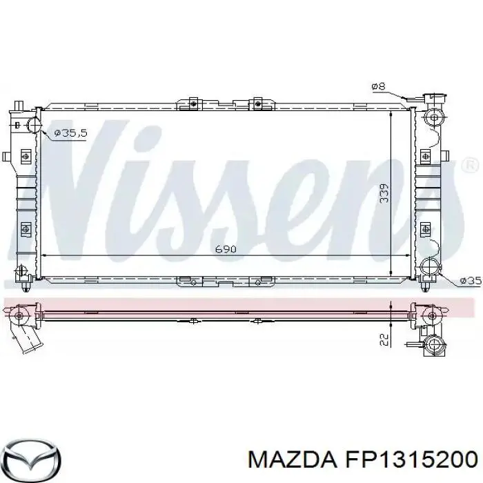 FP1315200 Mazda radiador refrigeración del motor