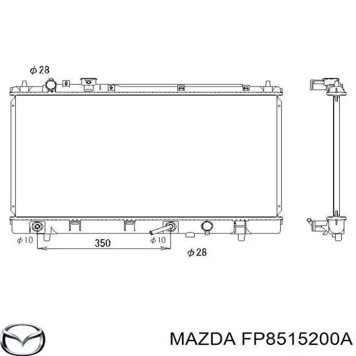 FP8515200A Mazda radiador refrigeración del motor