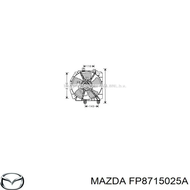 FP8715025A Mazda difusor de radiador, ventilador de refrigeración, condensador del aire acondicionado, completo con motor y rodete