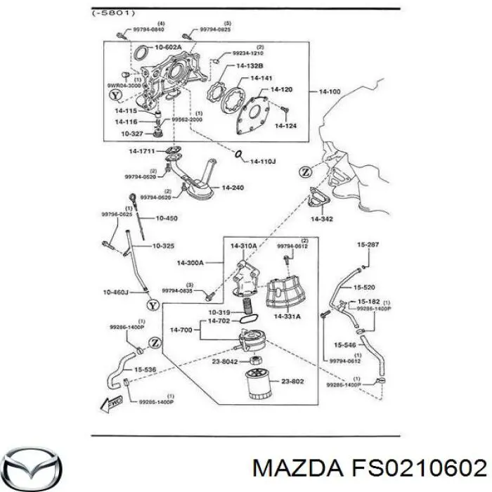 Comprar FS0210602 Mazda Retén de cigüeñal frontal