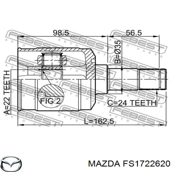 FS1722620 Mazda junta homocinética interior delantera izquierda